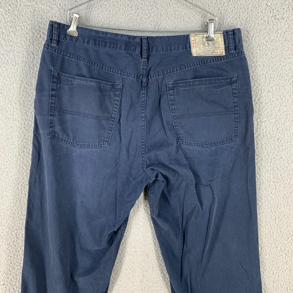 Vtg Polo Pants 38 650 Straight Navy‎ Blue Trouser Actual 37x30